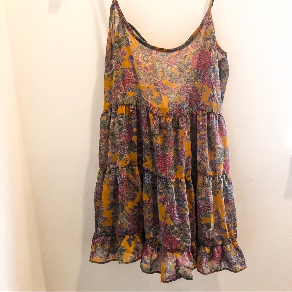 Sheer yellow floral dress
